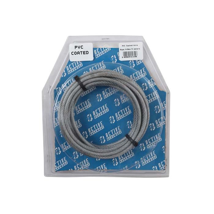 Active Hardware 6 x 7mm Steel Rope Wire with 4-6mm PVC Coating 5m 382