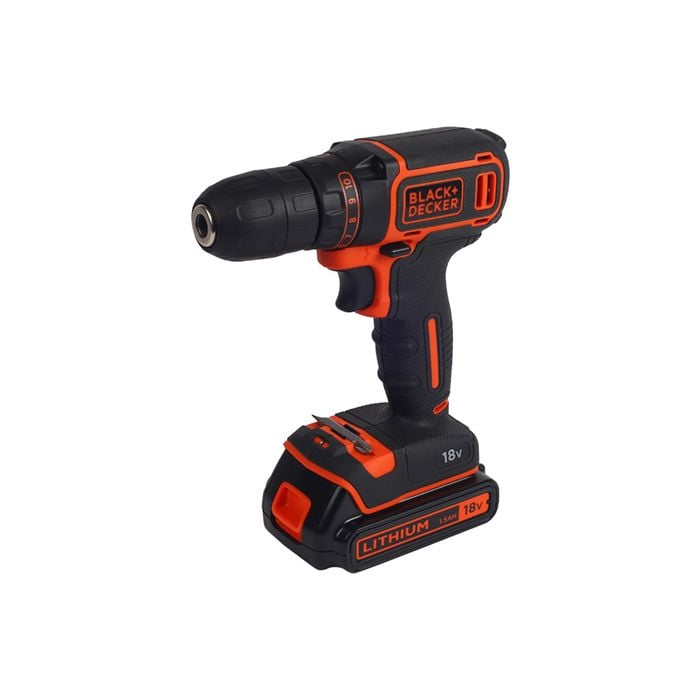 Black+Decker 18V Lithium-Ion Cordless Drill Driver With Battery ...