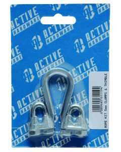 Active Hardware Rope Clamp & Thimble 5mm - 2 Pack