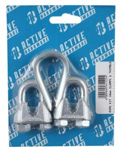 Active Hardware Rope Clamp and Thimble 10mm - 2 Pack