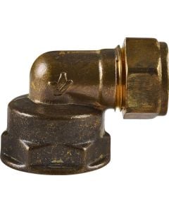 Brass Compression 90° Reducing Elbow FI/C 15mm x 3/4" 2022RDR