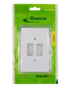 Crabtree Classic White 2-Lever Light Switch Cover Plate 2x4 CT18411/101