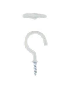 Eureka Round White Cup Hook 25mm - 8 Pack 2E45