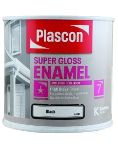Plascon Super Gloss Enamel Black 500ml G2