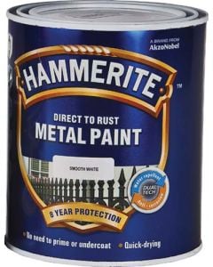 Hammerite Direct To Rust Metal Paint Smooth White 1L 5147848