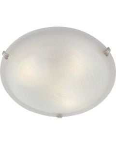 Eurolux Satin Chrome Round Alabaster 3-Clip Ceiling Light 300mm C48SC