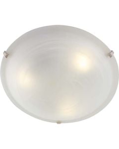 Eurolux Satin Chrome Round Alabaster 3-Clip Ceiling Light 400mm C49SC