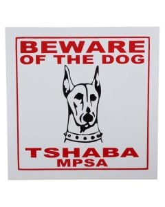 Plastic Doberman Beware Of Dog Sign 290 x 290mm