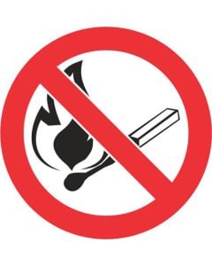Fire & Open Flame Prohibit Sign 290 x 290mm PV2