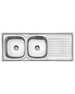 Cam Africa Stainless Steel Drop-In Double End Bowl Sink 1200 x 480mm DC1248S/DEB