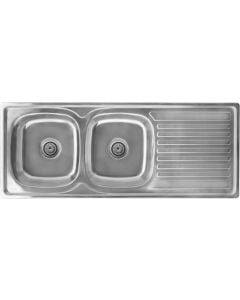 Cam Africa Stainless Steel Drop-In Double End Bowl Sink 1200 x 480mm DC1248L/DEB