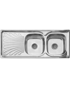 Cam Africa Stainless Steel Drop-In Double Bowl Sink 1200 x 500mm DC1250L/DEB