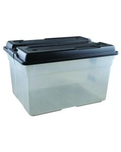 Addis Clear Storage Box With Black Lid 56L 9859BK