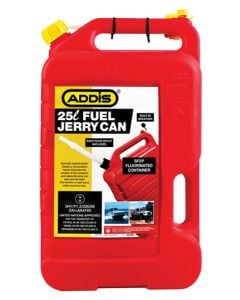 Addis Red Plastic Fuel Jerry Can 25L 7428RD