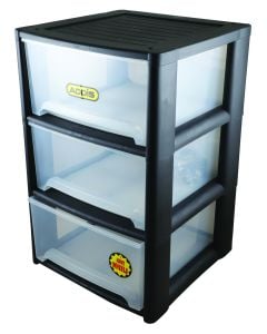 Addis Black and Clear Drawer Storage Box 9860BK 