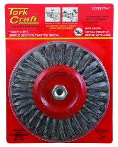 Tork Craft Plain Twisted Single Section Wire Cup Brush 175mm x M14 TCWS175-1