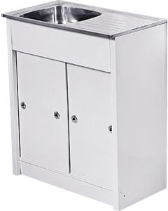 Cam Africa Stainless Steel Single End Bowl With Knock Down Kitchen Unit 750 x 400 x 870mm KD7540/1
