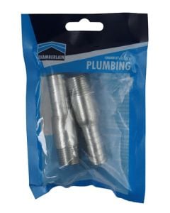 ChamberValue Galvanized Swaged Nipple 15mm - 2 Pack 