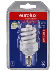Eurolux 12W Cool White E14 Mini Spiral Lamp G53BP