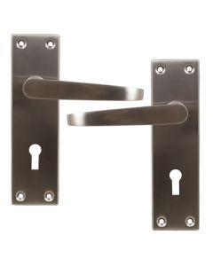 ChamberValue Satin Chrome Keyhole Ormond Lever Handle On Backplate 
