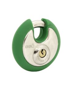 BBL Green Stainless Steel Discus Padlock 70mm BBP170GRN-1