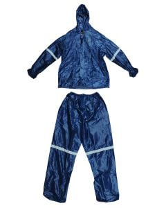 Navy Rubberized Rain Suit With Silver Reflective Tape Extra Large PC0967XL