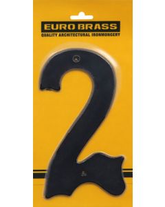 Euro Brass Black Plastic Numeral No.2 UNBP2