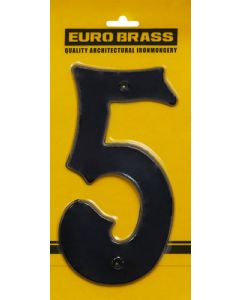 Euro Brass Black Plastic Numeral No.5 UNBP5