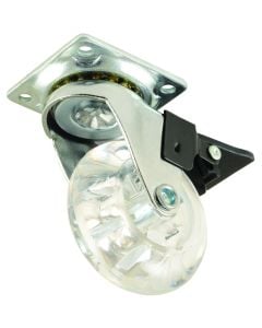 FIT Clear Poly Castor With Brake 50mm CW009B