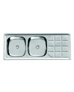 Cam Africa Stainless Steel Drop-In Double End Bowl Sink 1200x480mm DC1248CS/DEB