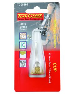 Tork Craft Mini Brass Brush Cup 12.7 x 3.2mm Shank TC08365