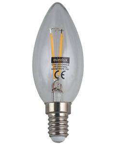 Eurolux 2W Warm White E14 LED Filament Candle Lamp G792