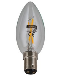 Eurolux 2W Warm White B15 LED Filament Candle Lamp G795
