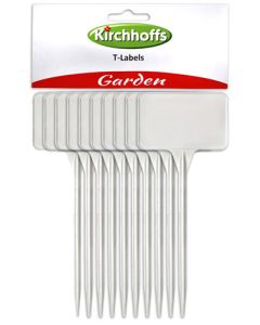 Kirchhoffs White Plastic T-Labels - 20 Pack TD109