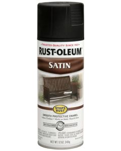 Rust-Oleum Stops Rust Satin Protective Enamel Spray Paint Black 340g 7777830