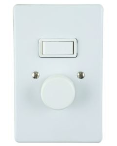 Crabtree Classic White 2-Lever With Rotary Dimmer Light Switch 500W 2x4 18067/101