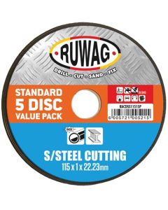 Ruwag Stainless Steel Cutting Disc - 5 Pack RACDISS115P