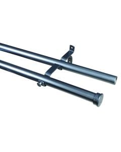 Décor Depot Gun Metal Double Pole Curtain Rail Set 28mm x 1.5m GYPOL15DGM