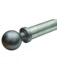 Finishing Touches Round German Silver Ball Single Curtain Pole Set 63mm x 2m C63PSBGS2