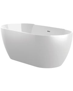 Luximo White Freestanding Zala Bath With Trap & Mini Waste 1440mm WH-001