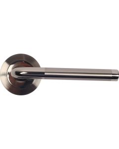 DCLSA Two-Tone Nickel Keyhole Agua Lever Handle On Rose With Escutcheons DHW0179