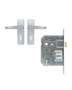 BBL Aluminium Keyhole Lever Handle On Backplate 3 Lever Lockset BLA582-24-53CH