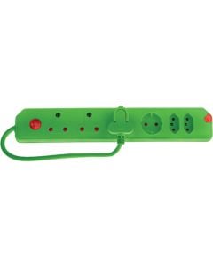 Electricmate Green 6-Way Multiplug Adaptor With Surge Protector CRE034GR