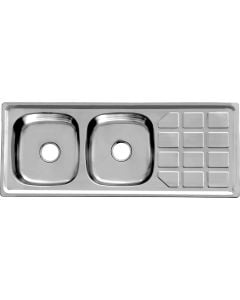 Cam Africa Stainless Steel Drop-In Double End Bowl Sink 1200 x 480mm DC1248CL/DEB