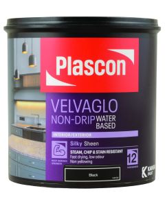Plascon Velvaglo Water-Based Enamel Black 1L VLW 2