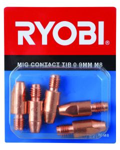 Ryobi Mig Contact  Tip M8 x 0.09mm - 5 Pack  RWA-MCT09M8