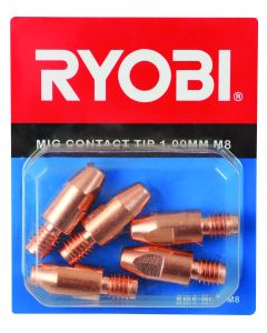 Ryobi Mig Contact Tip M8 x 1mm - 5 Pack  RWA-MCT1M8