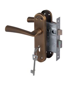 Yale Matt Coffee Keyhole Dritta Lever Handle On Backplate 3 Lever Lockset 22-A083-3L-7501
