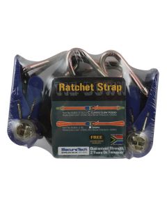 SecureTech J-Hook Ratchet Straps 25mm x 3m - 2 Pack