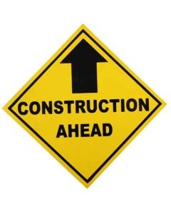 Plastic Construction Ahead Safety Sign 290 x 290mm